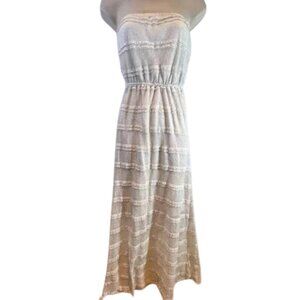 Monteau Ivory Lace Strapless Maxi Dress (XS)